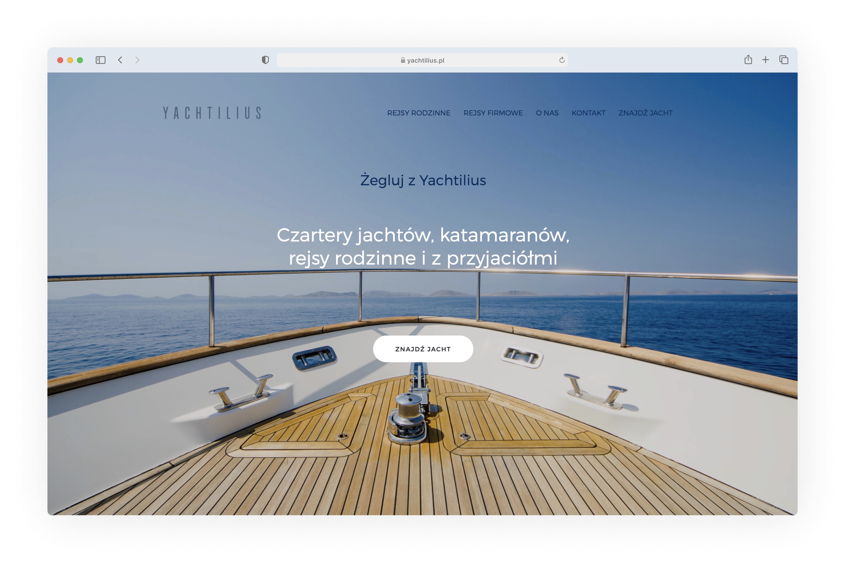 Landing page with hero image and destination tiles