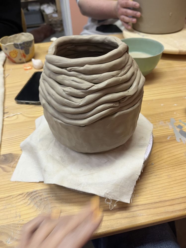 Coil-building the vase